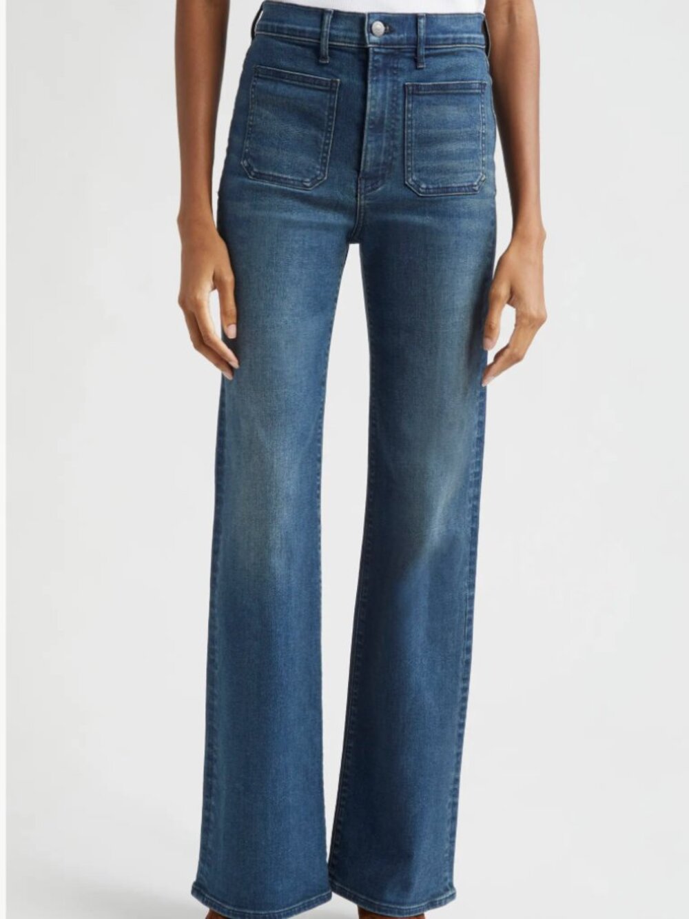 Veronica Beard Beverly Patch Pocket High Waist Skinny Flare Jeans